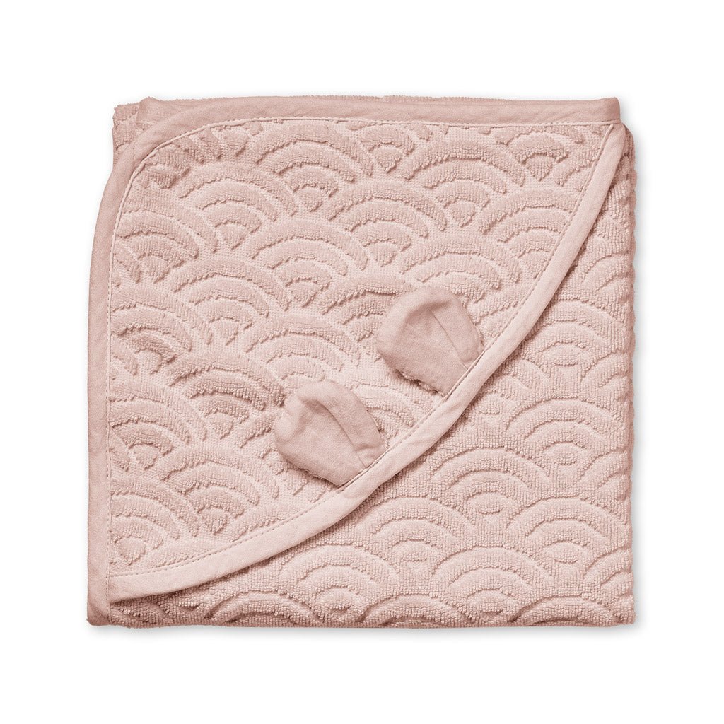 Cam Cam Copenhagen – Kūdikio rankšluostis su gobtuvu ir ausytėmis – GOTS – Dusty Rose
