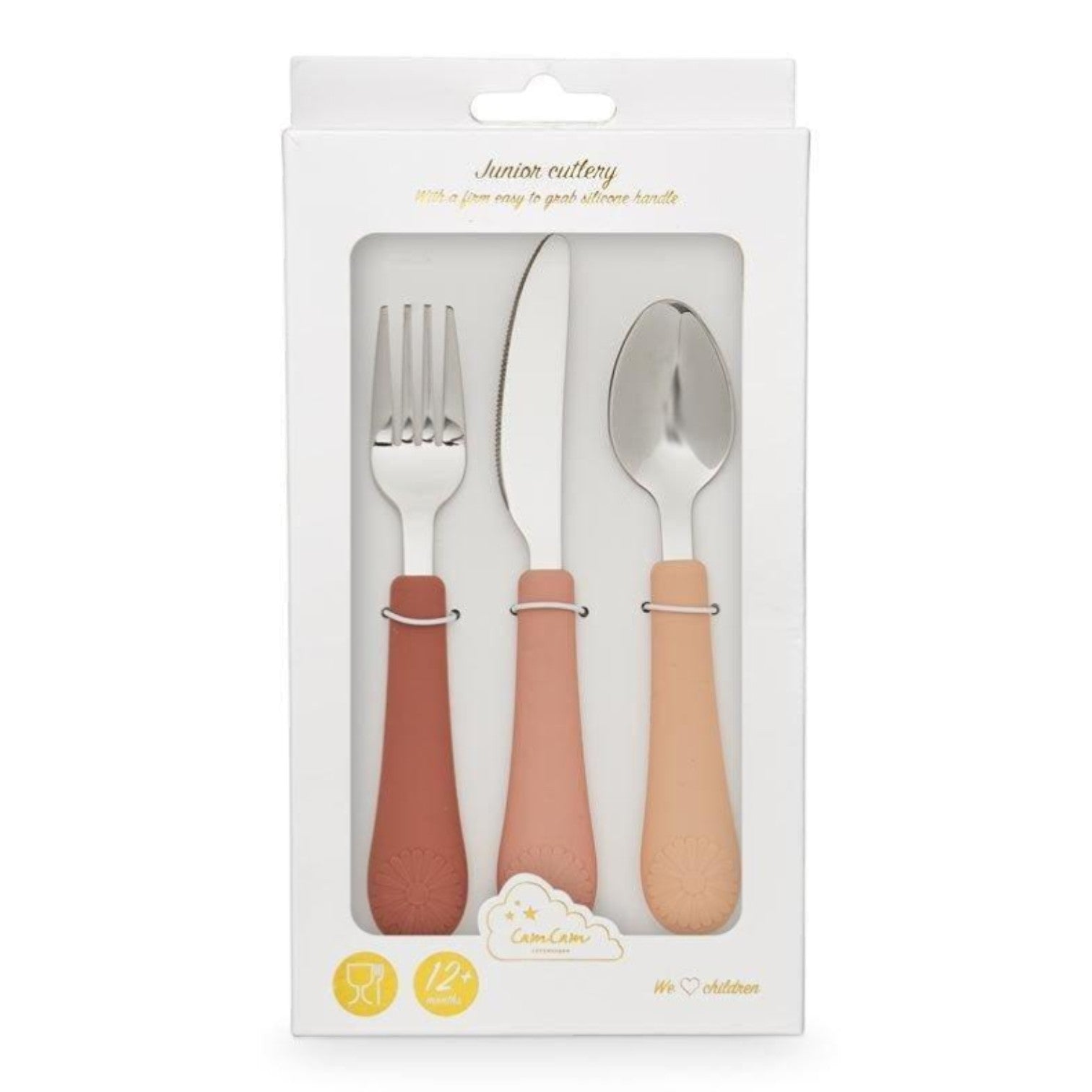 Cam Cam Copenhagen vaikų stalo įrankių rinkinys – Flower – Rose Mix