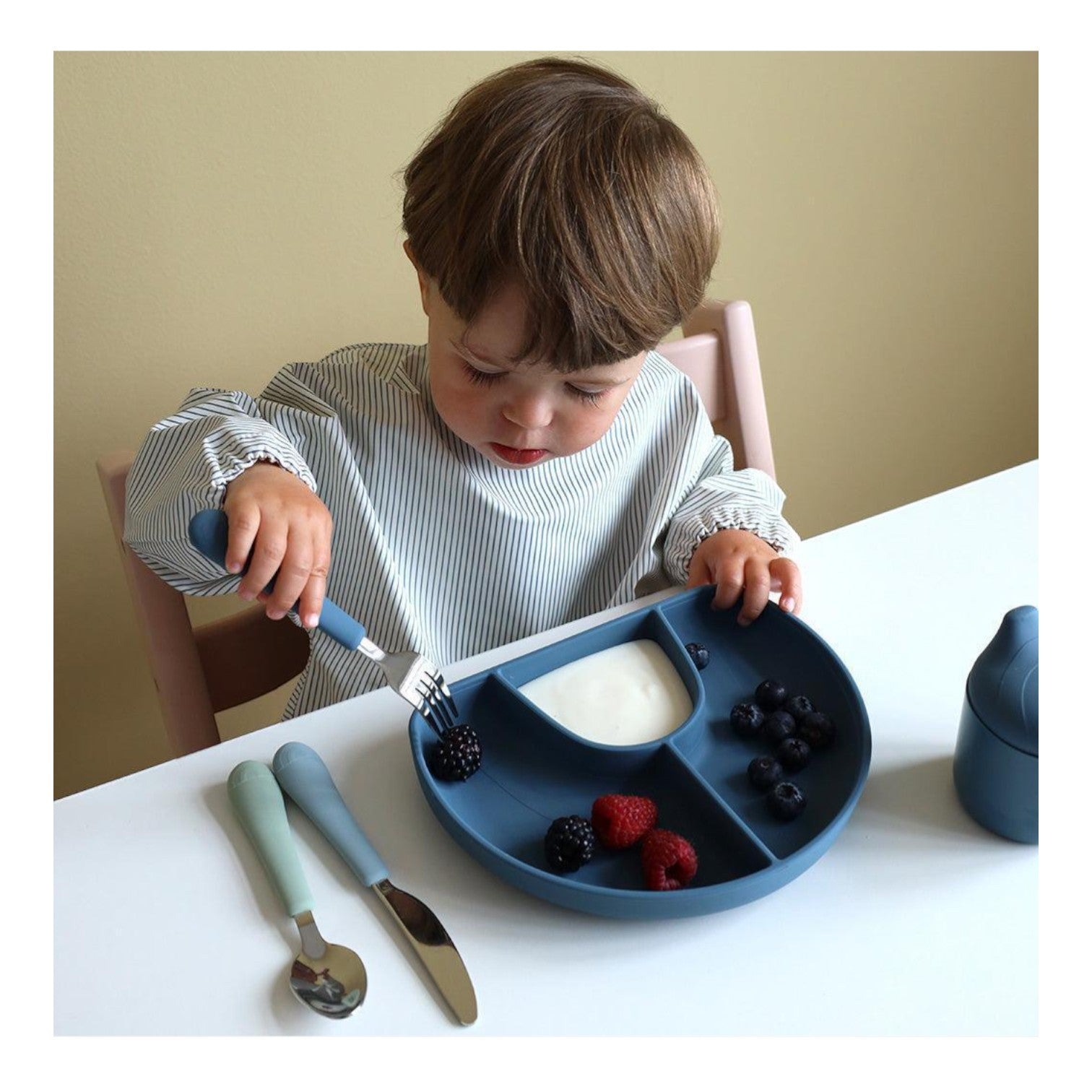 Cam Cam Copenhagen vaikų stalo įrankių rinkinys – Rainbow – Ocean Mix