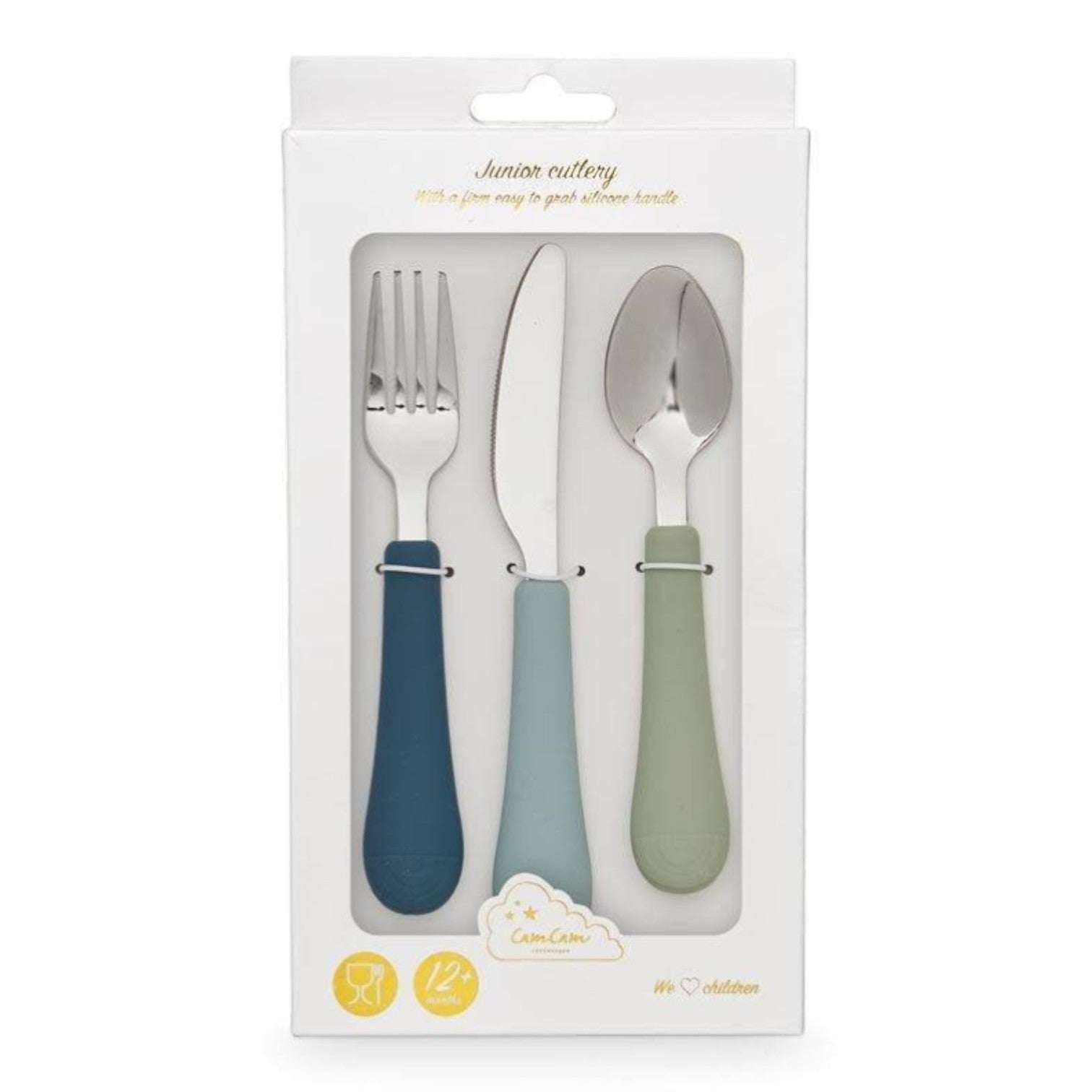 Cam Cam Copenhagen vaikų stalo įrankių rinkinys – Rainbow – Ocean Mix