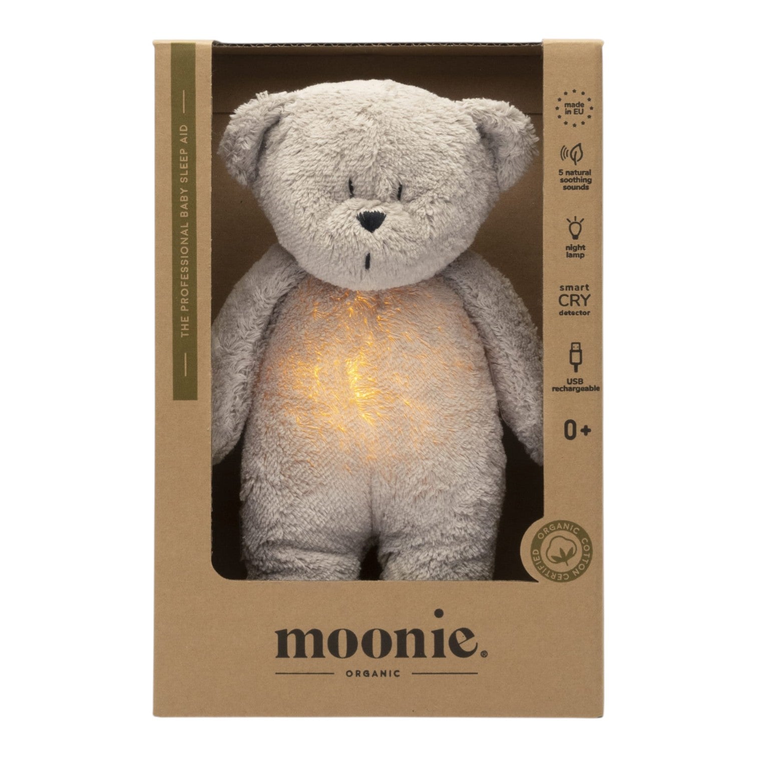 Moonie 2.0 Organic dainuojantis meškiukas - migdukas