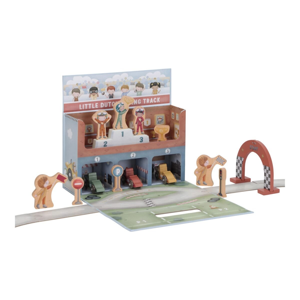 Little Dutch žaidimų lagaminas su lenktynių trasa - TinyStore.lt