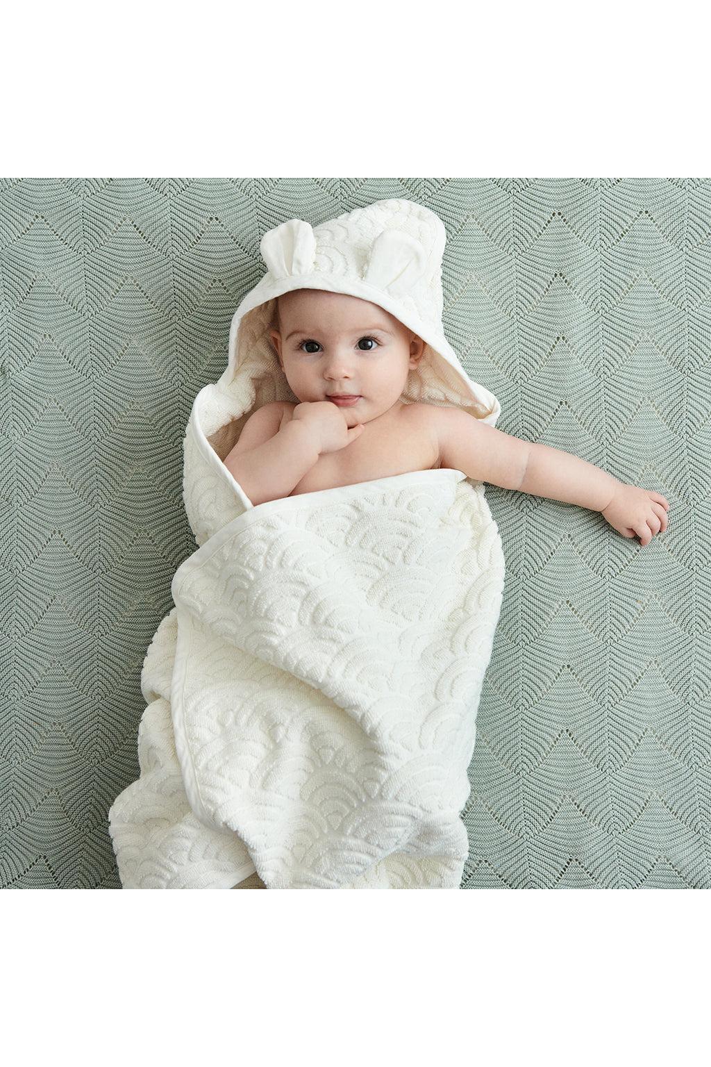 Cam Cam Copenhagen kūdikių rankšluostis su gobtuvu ir ausytėmis – GOTS – Classic Grey