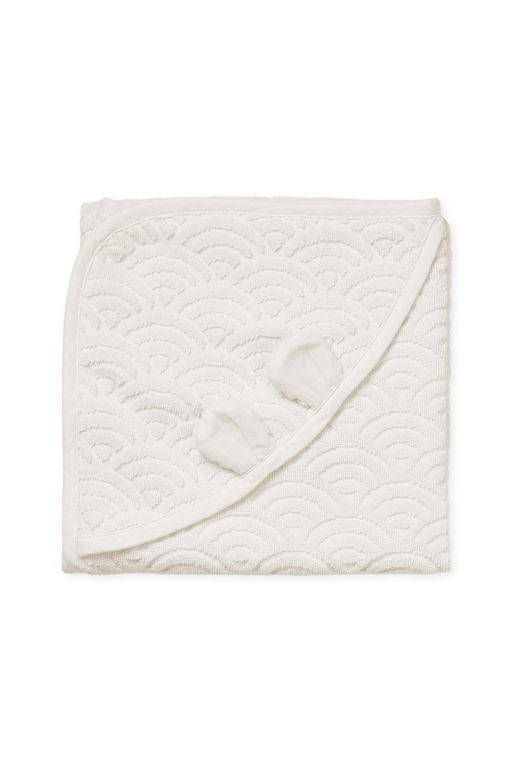 Cam Cam Copenhagen kūdikių rankšluostis su gobtuvu ir ausytėmis – GOTS – Off-White