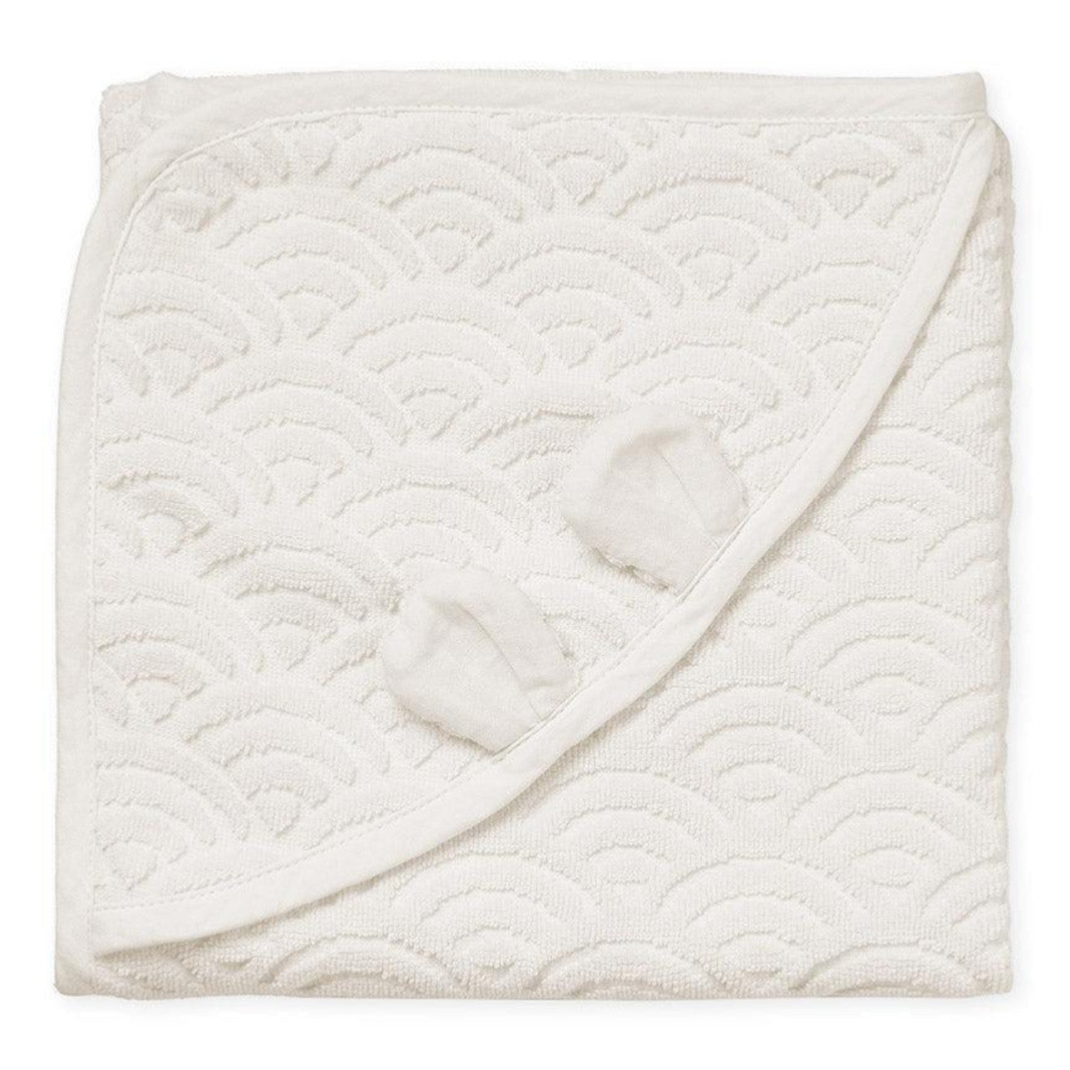 Cam Cam Copenhagen kūdikių rankšluostis su gobtuvu ir ausytėmis – GOTS – Off-White