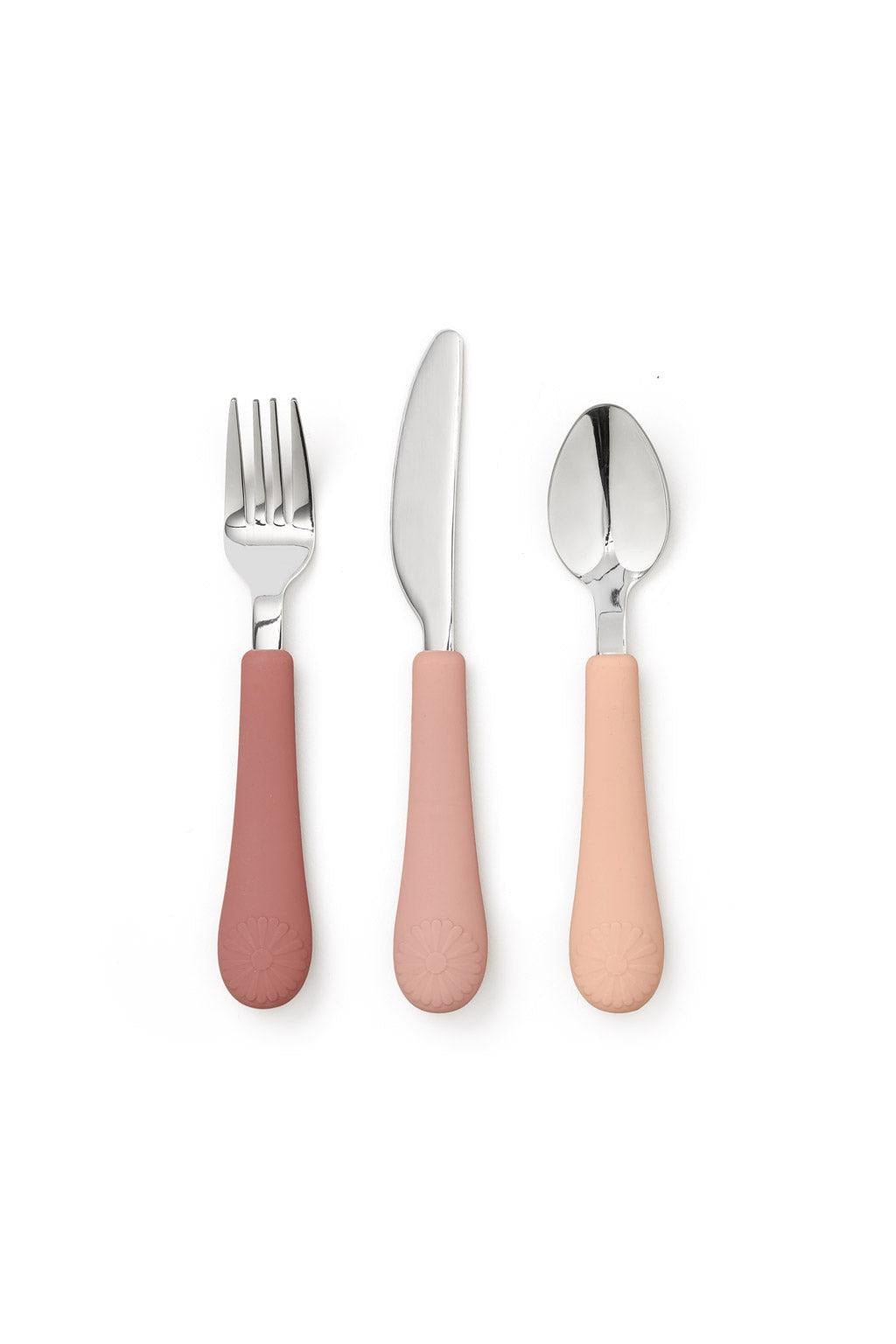 Cam Cam Copenhagen vaikų stalo įrankių rinkinys – Flower – Rose Mix