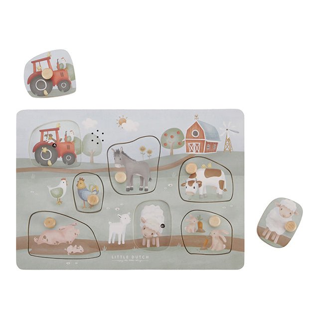 Little Dutch medinė muzikinė dėlionė "Little Farm" - TinyStore.lt