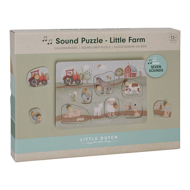 Little Dutch medinė muzikinė dėlionė "Little Farm" - TinyStore.lt